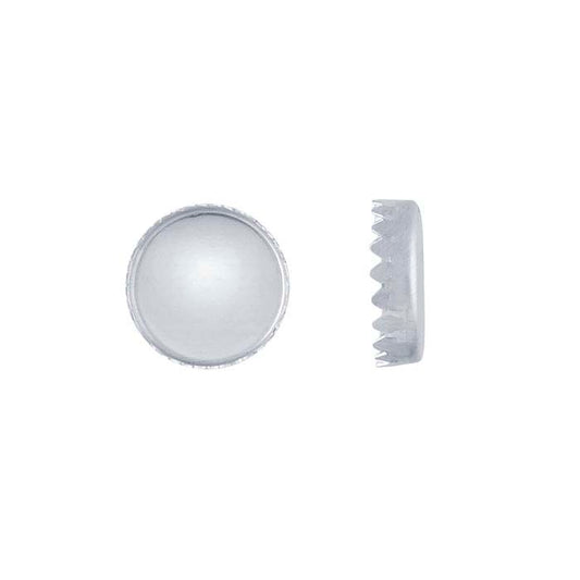 Impostazione a coppa con bordo seghettato rotondo da 10 mm in argento sterling