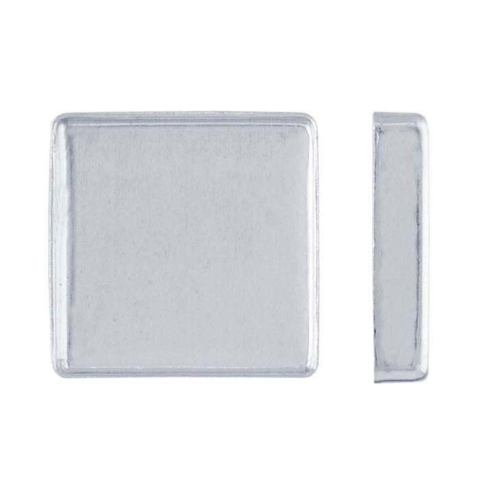 Sterling Silver 14mm Square Bezel Cup Setting