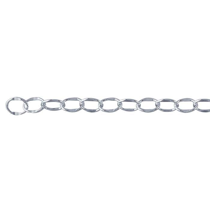 Sterling Silver Dapped Oval Cable Chain