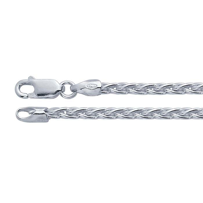 Sterling Silver Round Wheat Chain