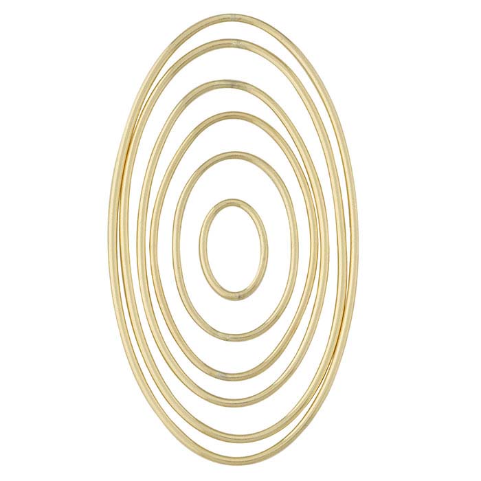 14/20 Gelbgold gefülltes glattes konzentrisches ovales Komponentenset