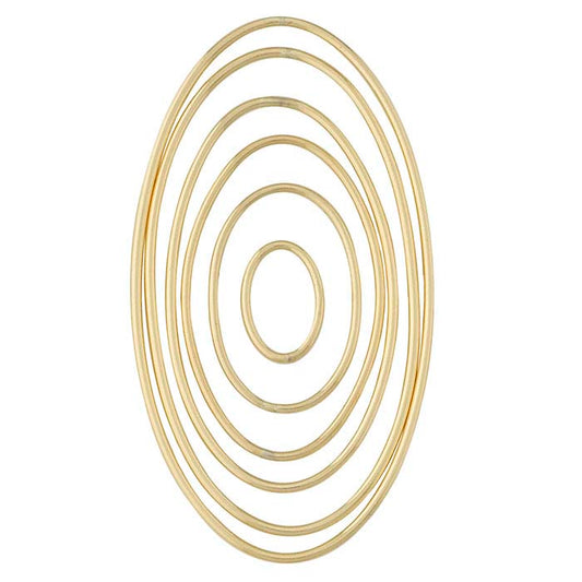 Ensemble de composants ovales concentriques lisses en or jaune rempli 14/20
