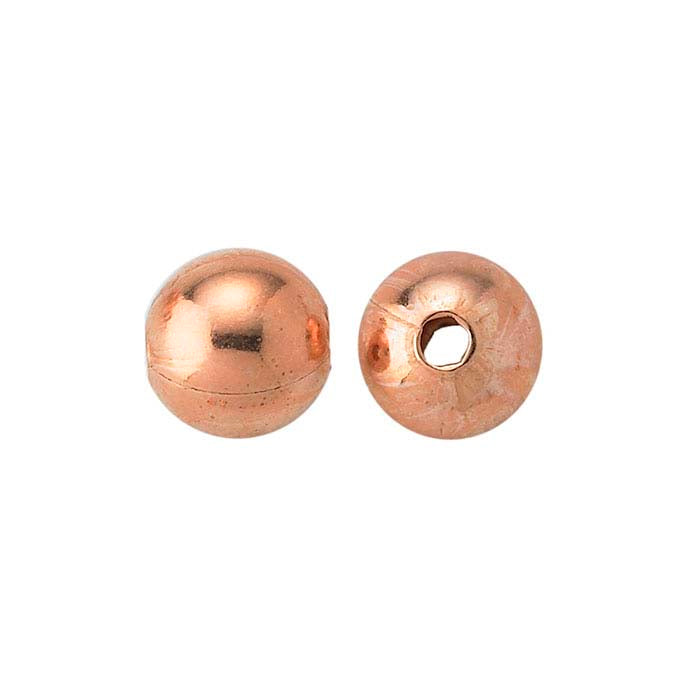 Copper Round Seamed Bead