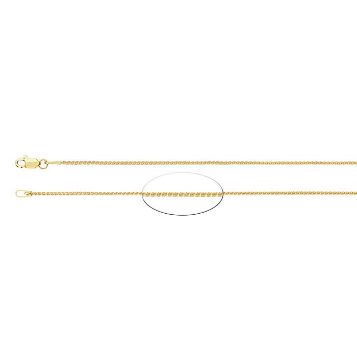 18K Yellow Gold Round Wheat Chain