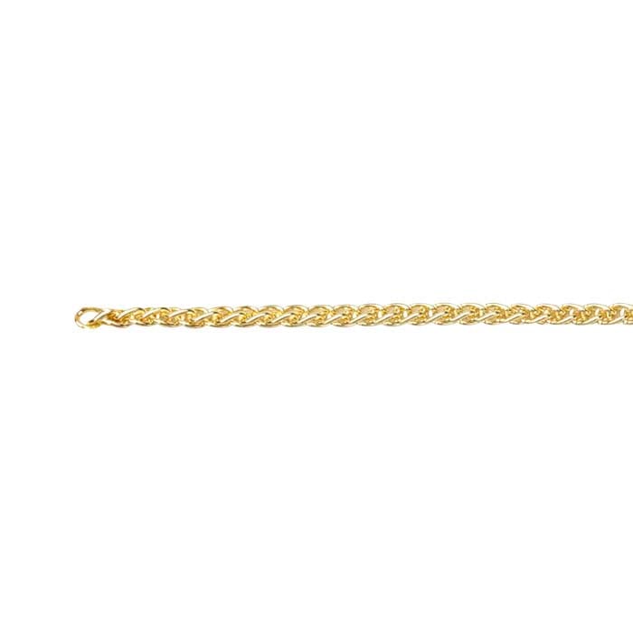 18K Yellow Gold Round Wheat Chain