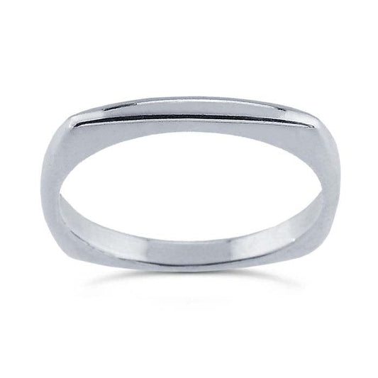 Sterling Silver Square Stackable Ring