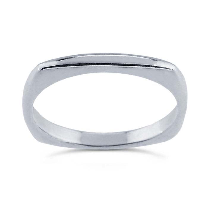 Sterling Silver Square Stackable Ring