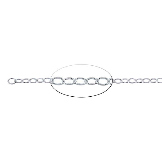 Sterling Silver Dapped Oval Cable Chain