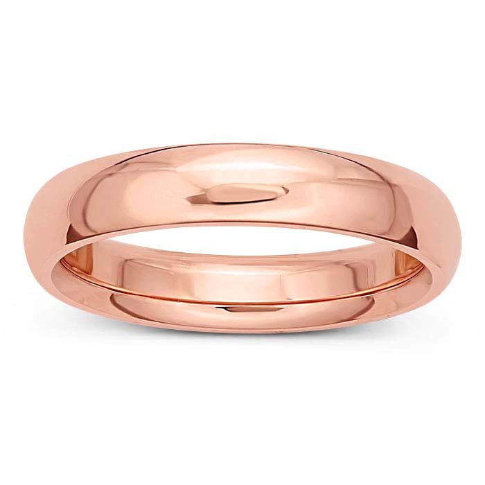 Nordt Anillo de boda semicircular pesado de ajuste cómodo en oro rosa de 14K