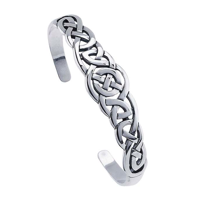 Sterling Silver Celtic Weave Cuff Bracelet