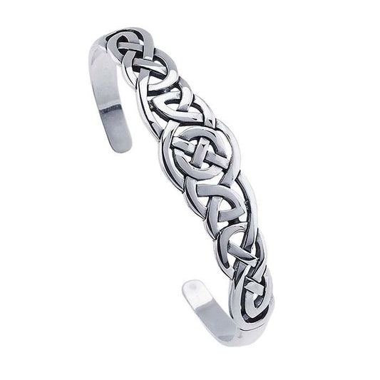 Sterling Silver Celtic Weave Cuff Bracelet
