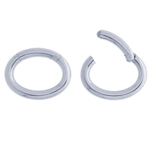 Sterling sølv 24 x 19 mm oval hengslet krok-lås