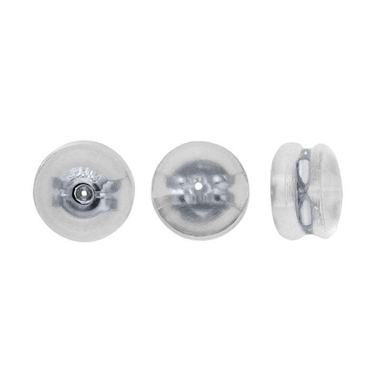 Sterling Silver Silicone-Covered Friction Ear Nut