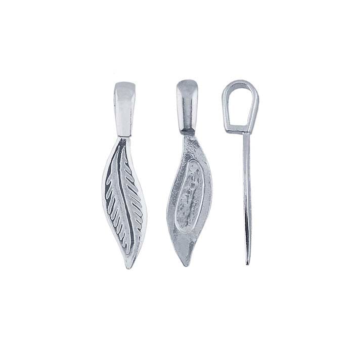 Sterling Silver Glue-On Feather Pendant Bail