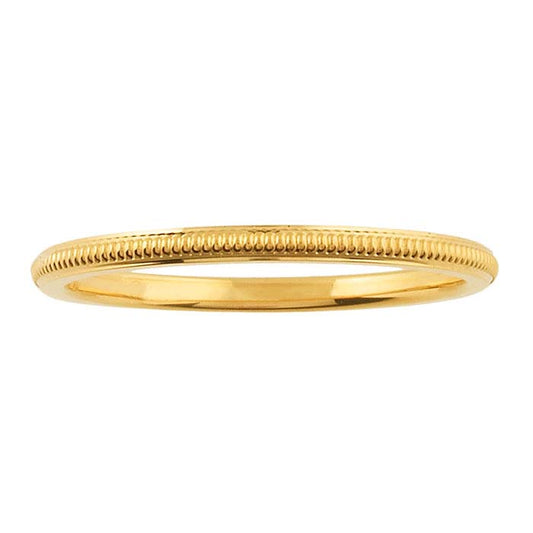 Nordt 14K Yellow Gold Millgrain Wedding Band