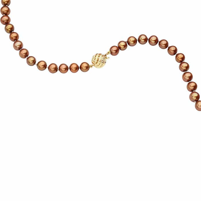 14K Yellow Gold Round Beaded Twist Safety Clasp