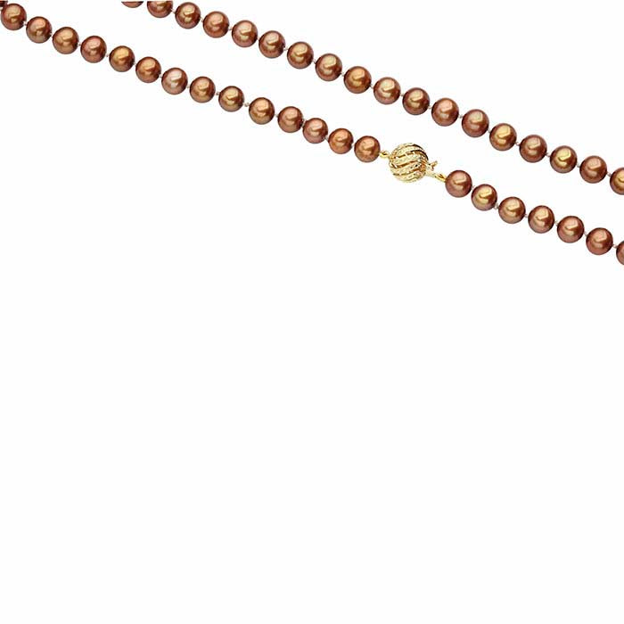 14K Yellow Gold Round Beaded Twist Safety Clasp