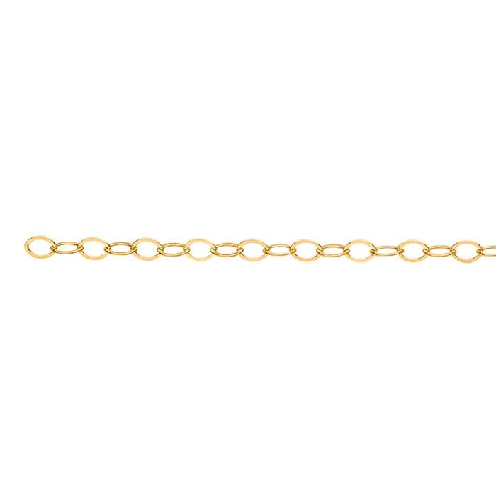 14/20 Yellow Gold-Filled Lightweight Flat Oval Cable Chain