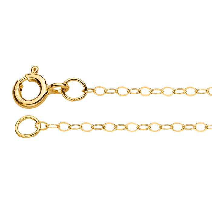 14/20 Yellow Gold-Filled Lightweight Flat Oval Cable Chain