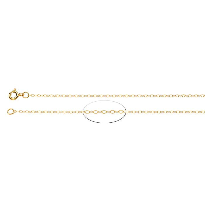 14/20 Yellow Gold-Filled Lightweight Flat Oval Cable Chain