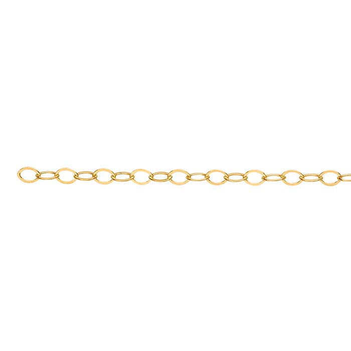 14/20 Yellow Gold-Filled Lightweight Flat Oval Cable Chain