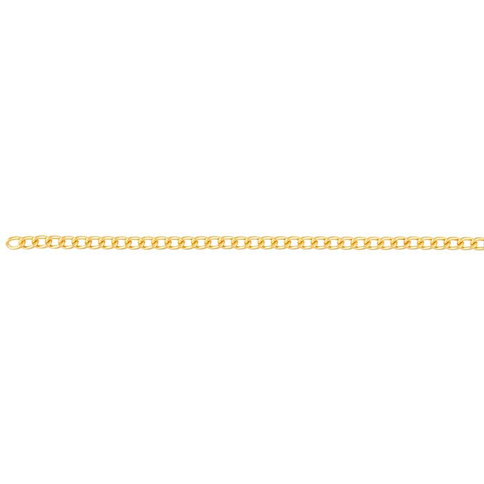 Brass Yellow Gold-Plated Curb Chain, 6.1 m. Spool