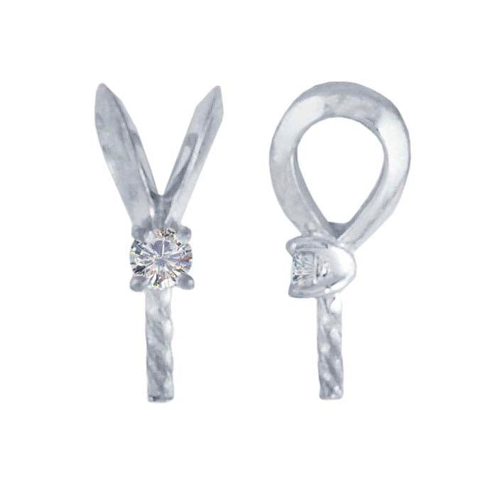 Monture de pendentif en perle sertie de diamants en or blanc 14 carats