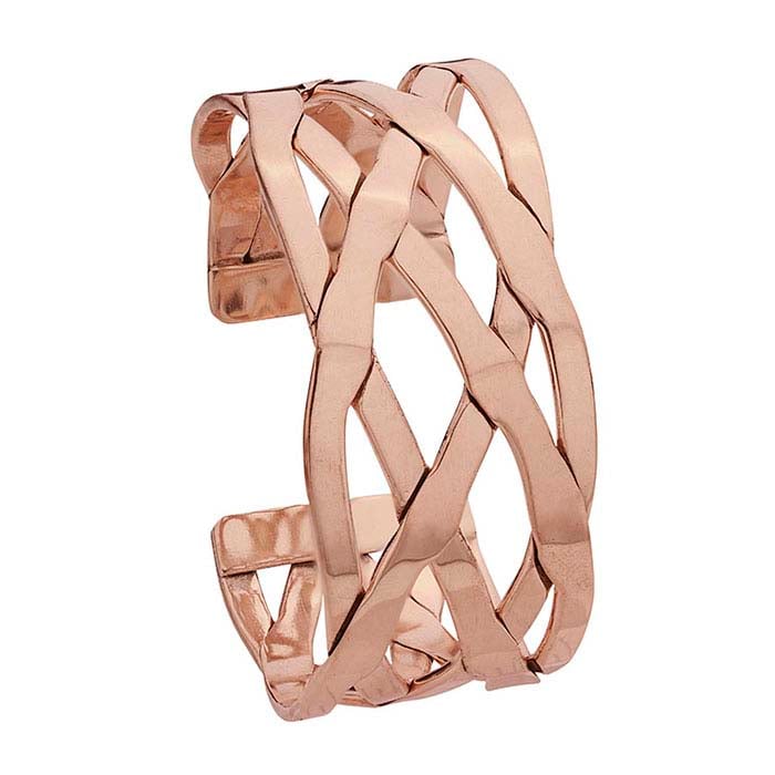 Kupfernes, flach gewebtes Manschettenarmband