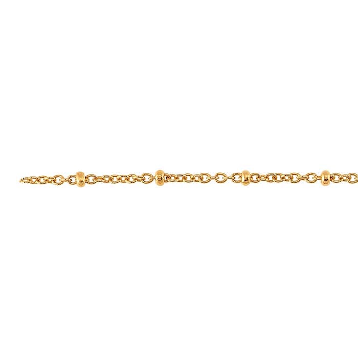 14/20 Yellow Gold-Filled Cable Chain with Beads