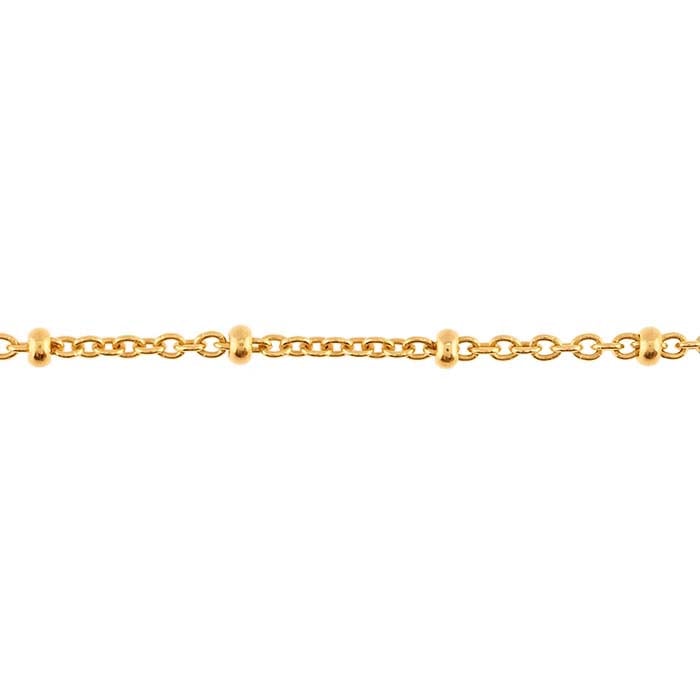 14/20 Yellow Gold-Filled Cable Chain with Beads