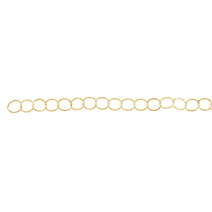 14/20 Yellow Gold-Filled Patterned Flat Oval Cable Chain