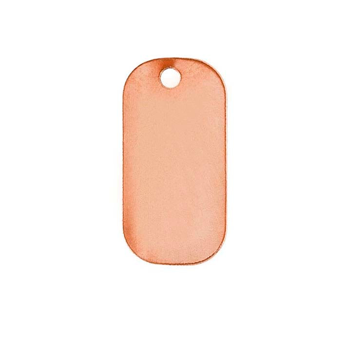 Copper 25 x Rounded Rectangle Tag, 0.51mm