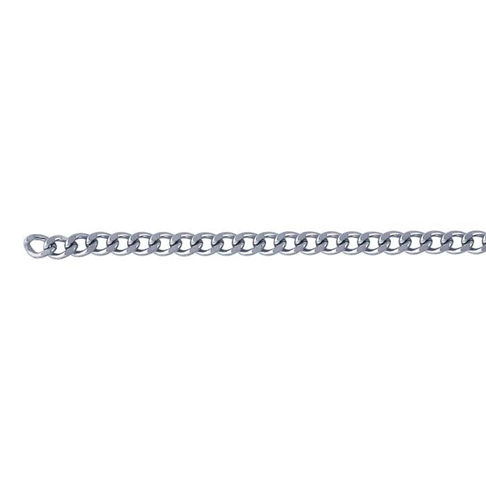 Stainless Steel Diamond-Cut Curb Chain, 6.1 m. Spool