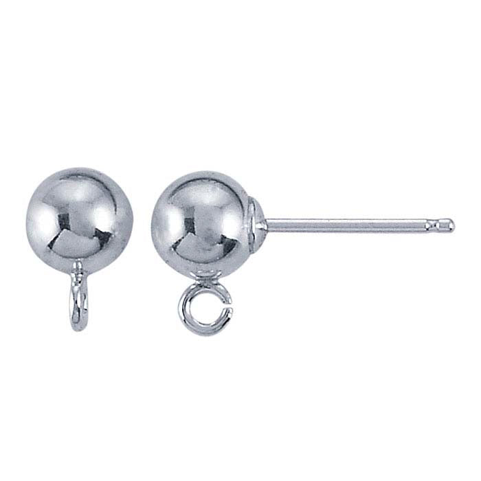 Ball Post Earring with Open Ring