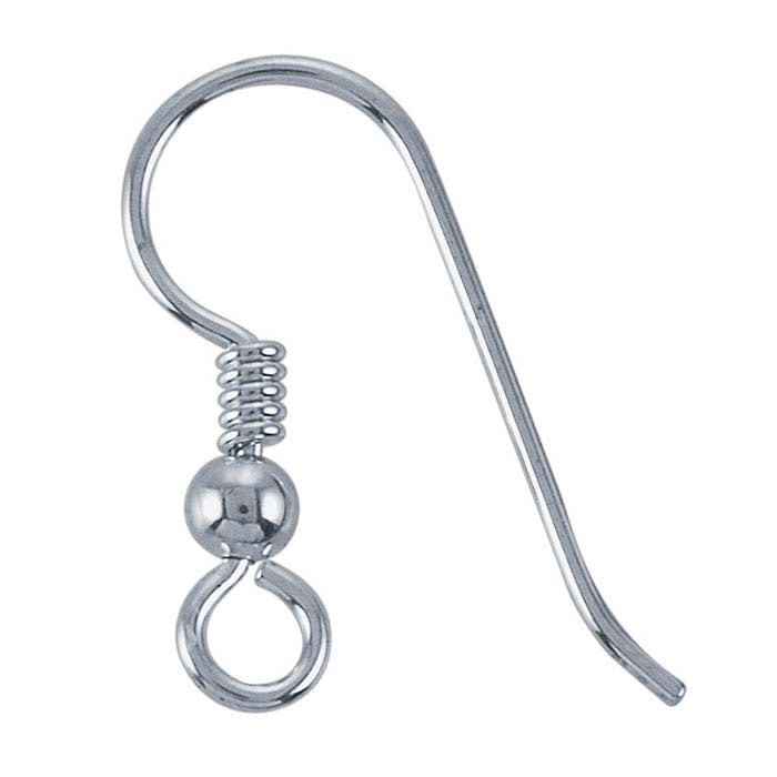 14/20 Yellow Gold-Filled Ear Wires with Loop, Bead and Coil