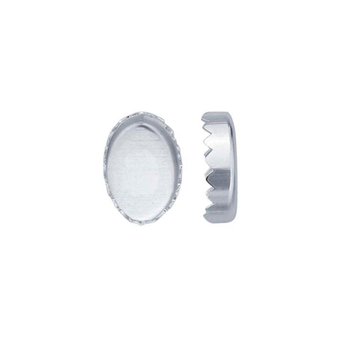 Oval Serrated-Edge Bezel Cup Setting