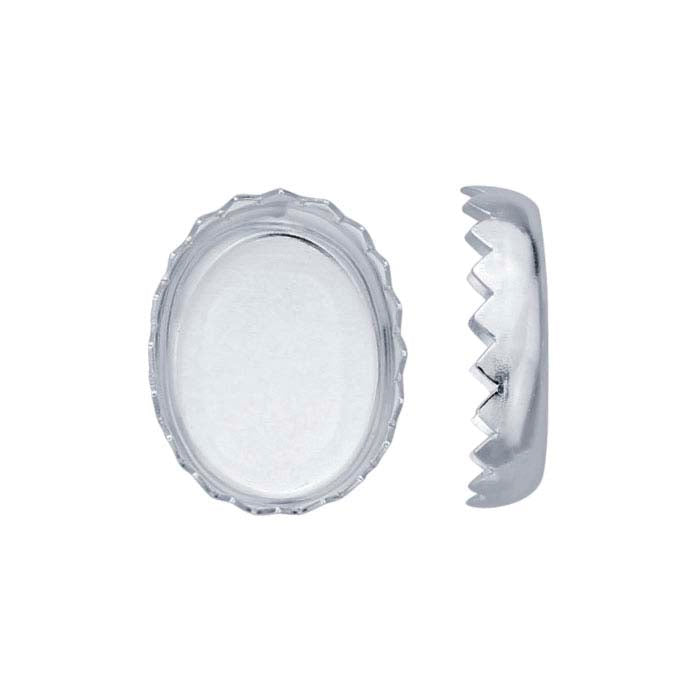 Oval Serrated-Edge Bezel Cup Setting