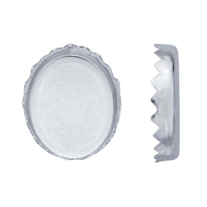 Oval Serrated-Edge Bezel Cup Setting