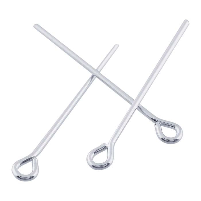Sterling Silver Eye Pin, 0.72mm, 1/2-Hard