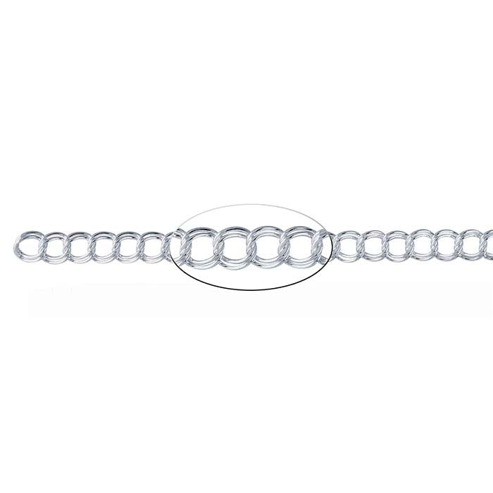 Sterling Silver Double-Cable Charm Chain