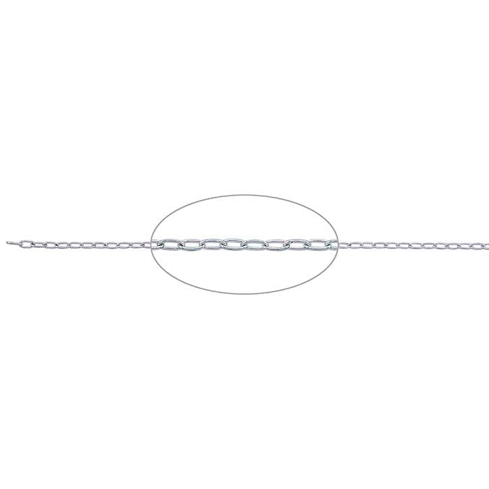 Sterling Silver Flat Oval Cable Chain