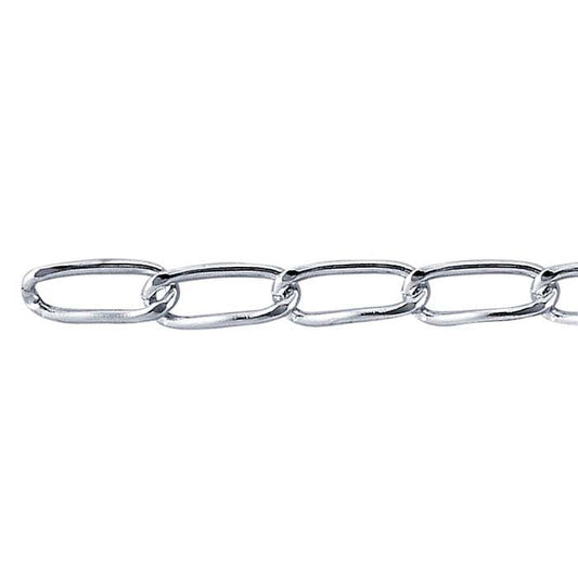 Chaîne en argent sterling martelée ovale allongée à maillons plats, au pied