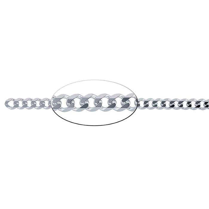 Sterling Silver Beveled Curb Chain