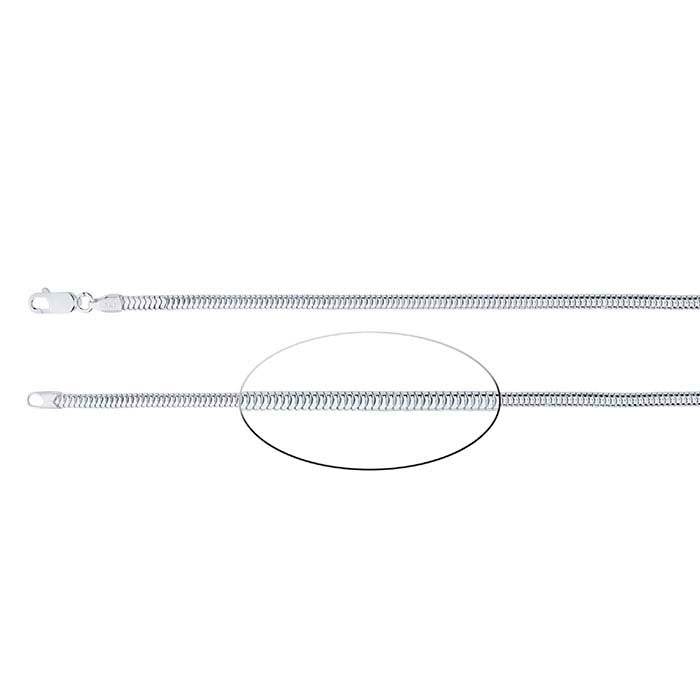 Sterling Silver Round Unseamed Snake Chain