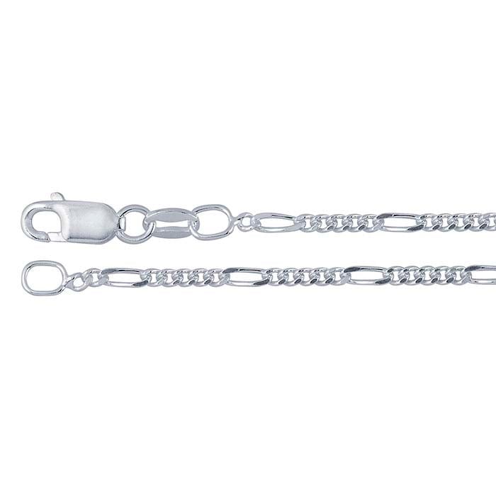 Sterling Silver Diamond-Cut Figaro Chain