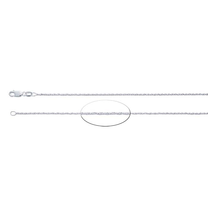 Sterling Silver Diamond-Cut Twisted Box Chain