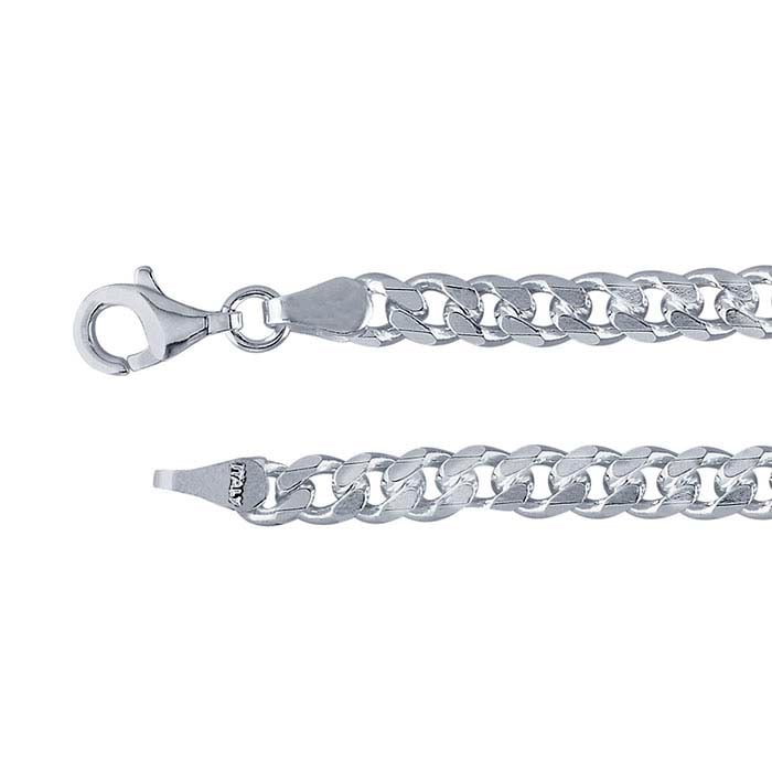 Sterling Silver Beveled Miami Cuban Chain