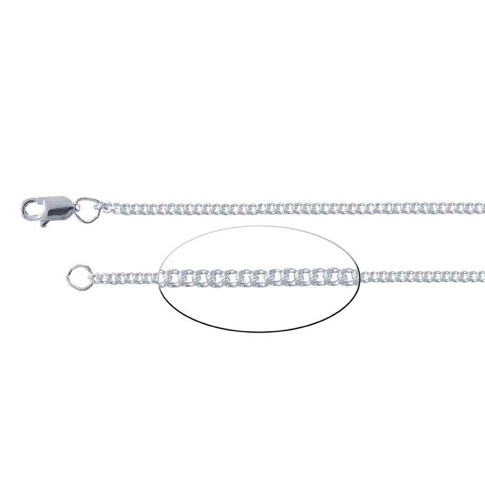 Sterling Silver Diamond-Cut Curb Chain