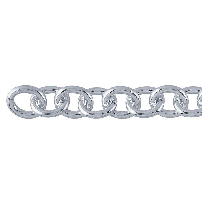 Sterling Silver Round Cable Chain, By the Foot