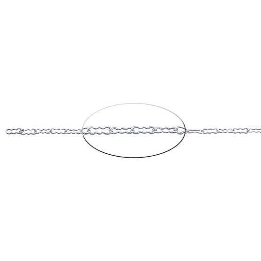 2,2 mm dicke Krinkle-Kette aus Sterlingsilber, fußweise